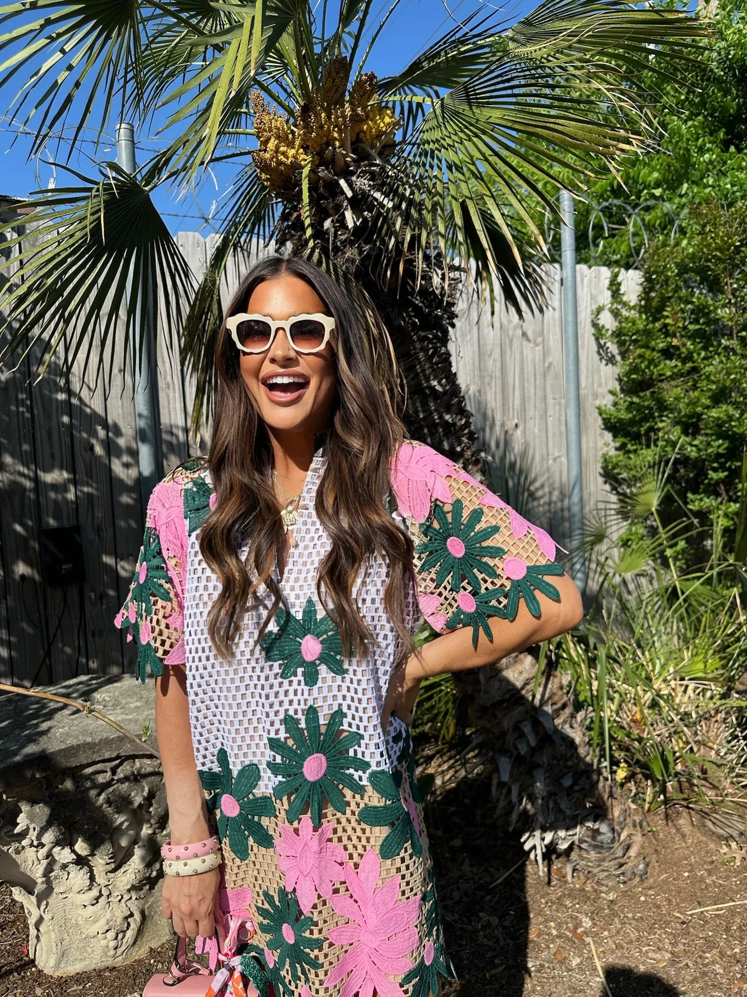 Lulu Short Sleeve Mini Caftan - Pink Lady sold by Buddy Love product image thumbnail 5