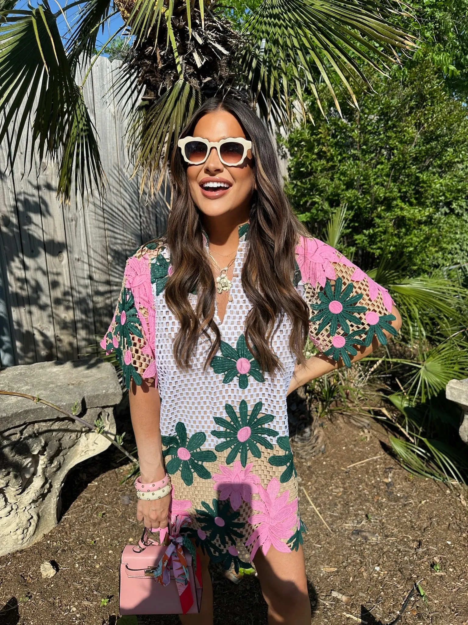 Lulu Short Sleeve Mini Caftan - Pink Lady sold by Buddy Love product image thumbnail 2