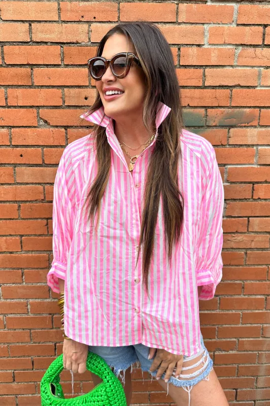 Sandy Pink Stripe Top sold by Buddy Love