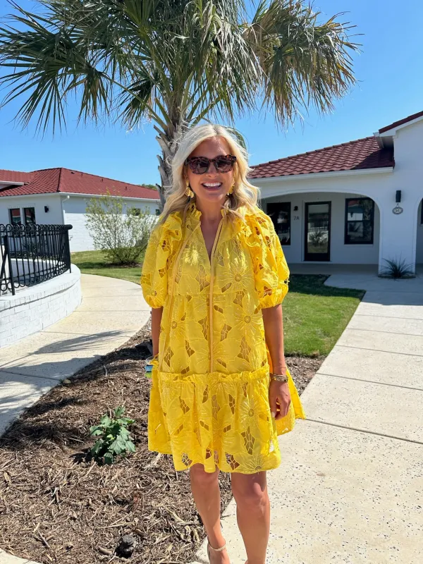 Ensley Sunflower Mini Dress sold by Buddy Love