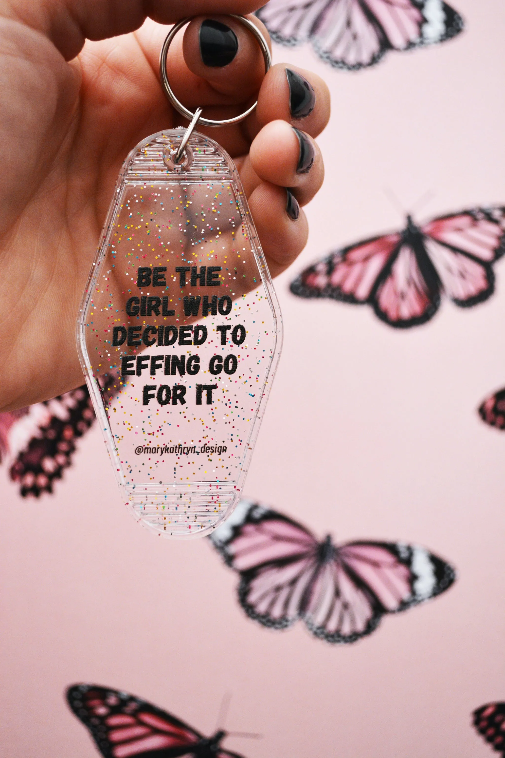 Effing Go For It Keychain (CLEAR GLITTER) sold by Buddy Love product image thumbnail 3