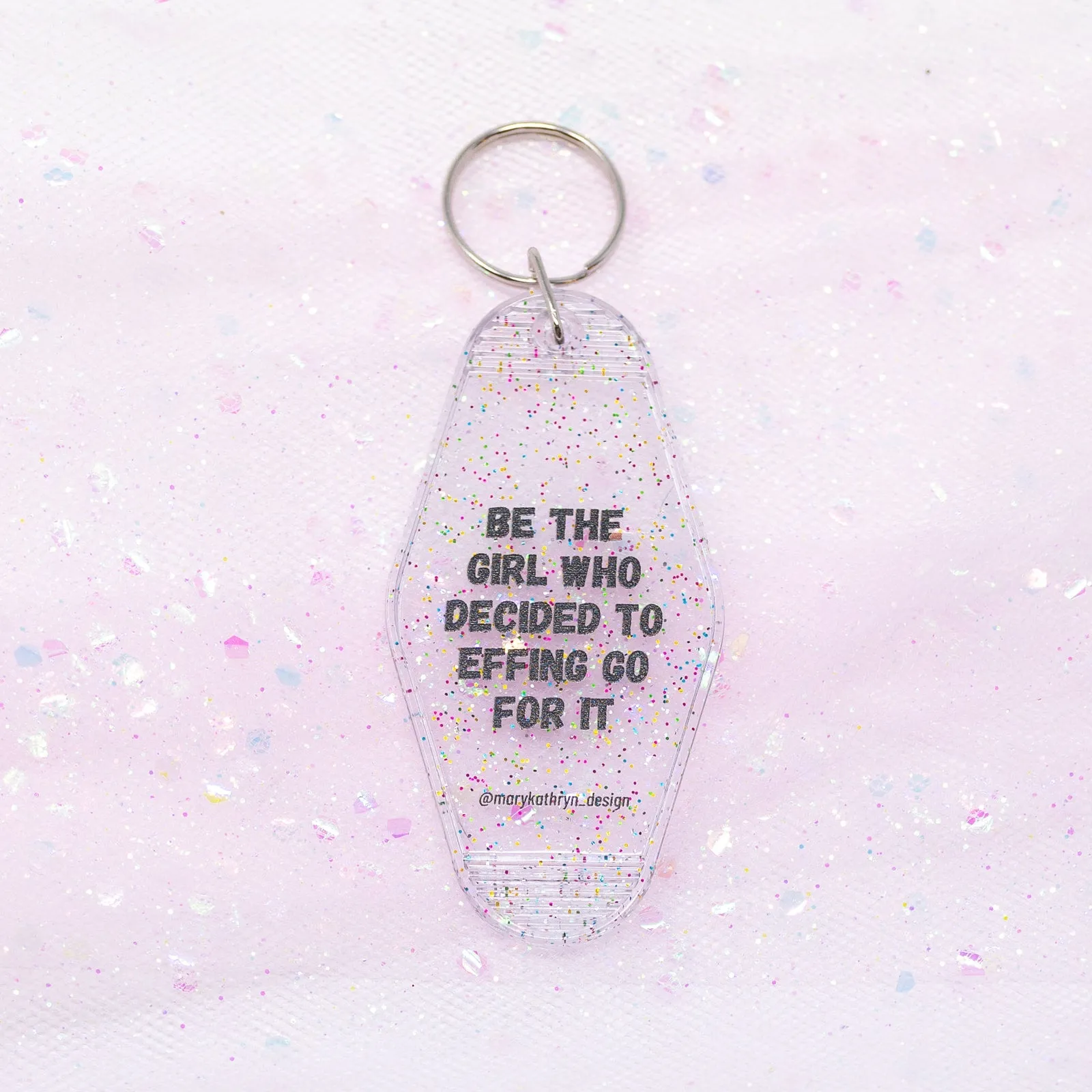 Effing Go For It Keychain (CLEAR GLITTER) sold by Buddy Love product image thumbnail 2