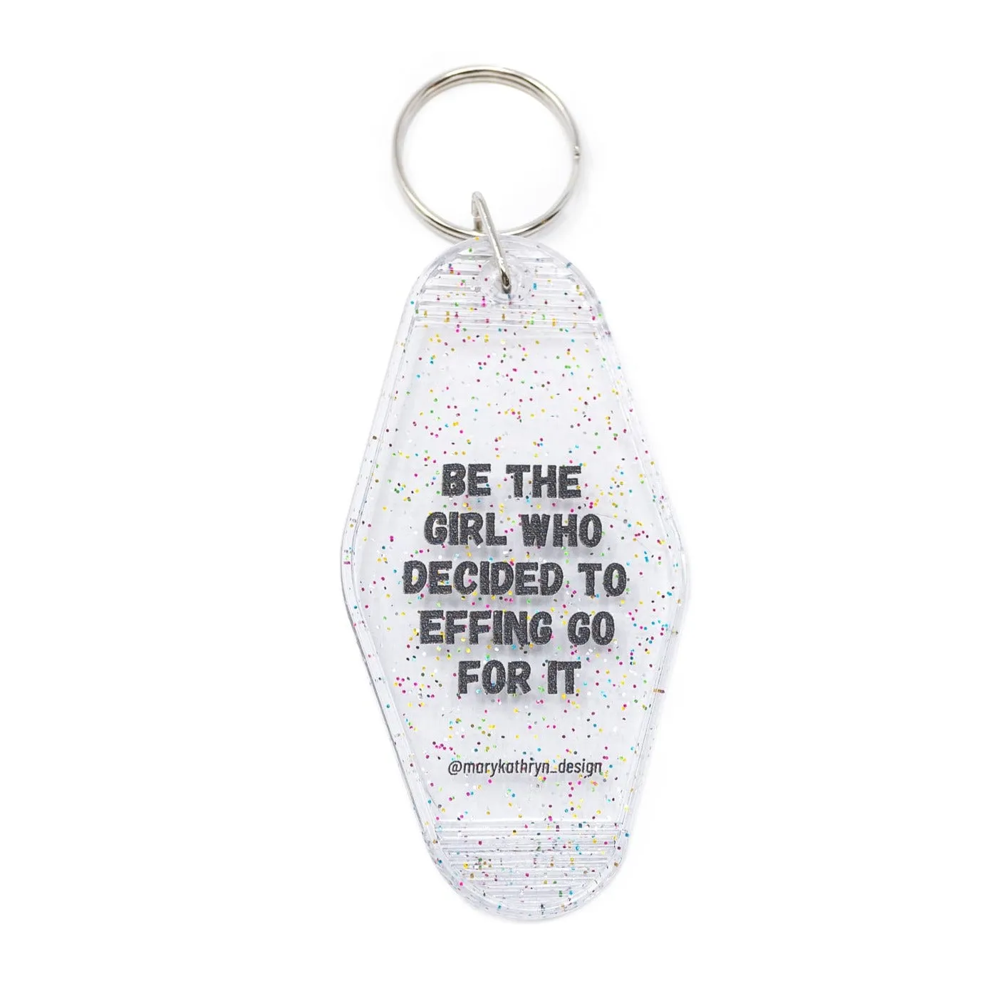 Effing Go For It Keychain (CLEAR GLITTER) sold by Buddy Love