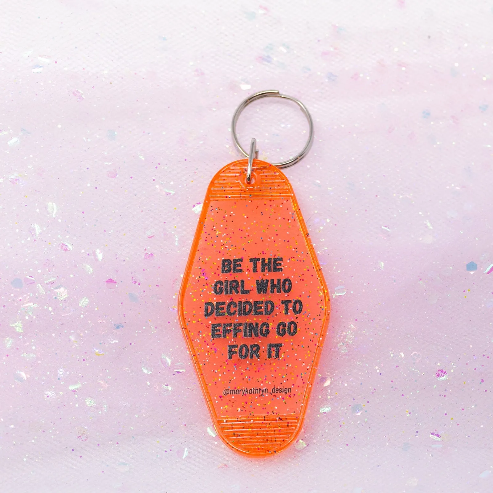 Effing Go For It Keychain (NEON PINK GLITTER) sold by Buddy Love product image thumbnail 2