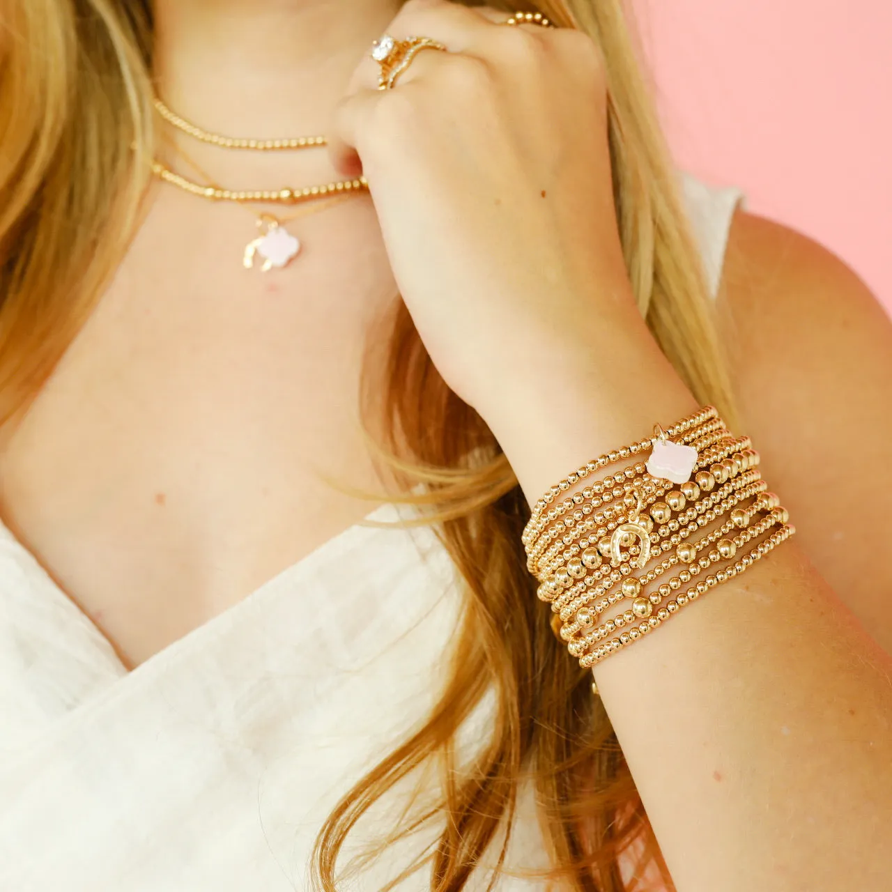 Horseshoe Gold Charm Bracelet sold by Buddy Love product image thumbnail 2