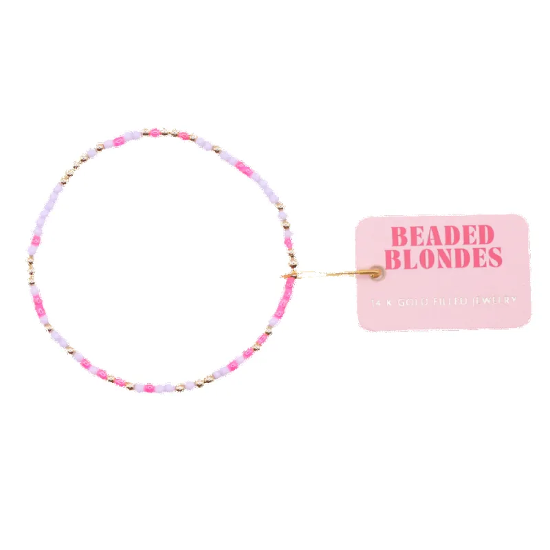 Hot Pink and Lilac Sprinkle Bracelet sold by Buddy Love