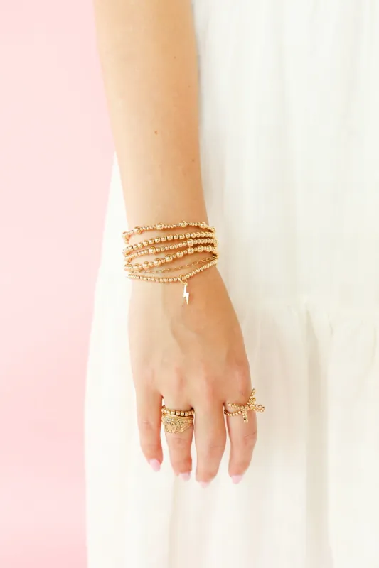 Lightening Bolt Gold Charm Bracelet sold by Buddy Love
