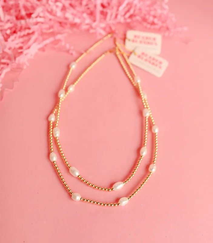 Pearl Poppi Beaded Stretch Necklace sold by Buddy Love