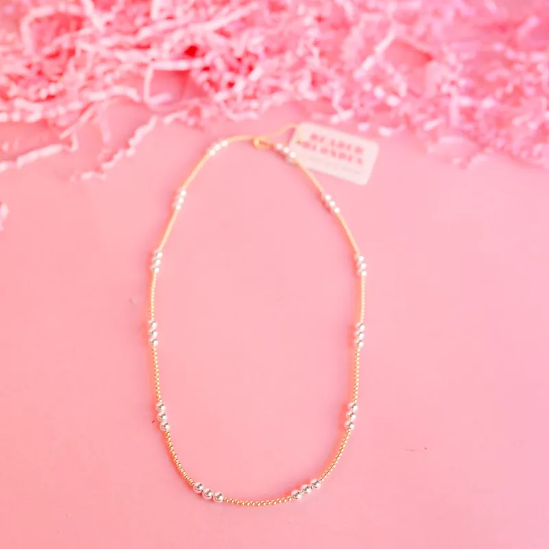 ILY Mixed Metal Beaded Necklace made by Buddy Love