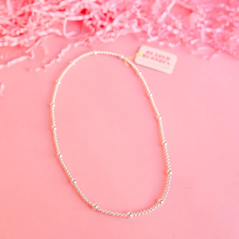 Olive Silver Beaded Necklace sold by Buddy Love