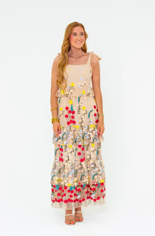 Edie Tie-Shoulder Maxi Dress - Oasis sold by Buddy Love