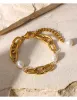Eternity Freshwater Pearl Chunky Cable Chain Bracelet in 18K Gold-Plated Steel sold by Buddy Love