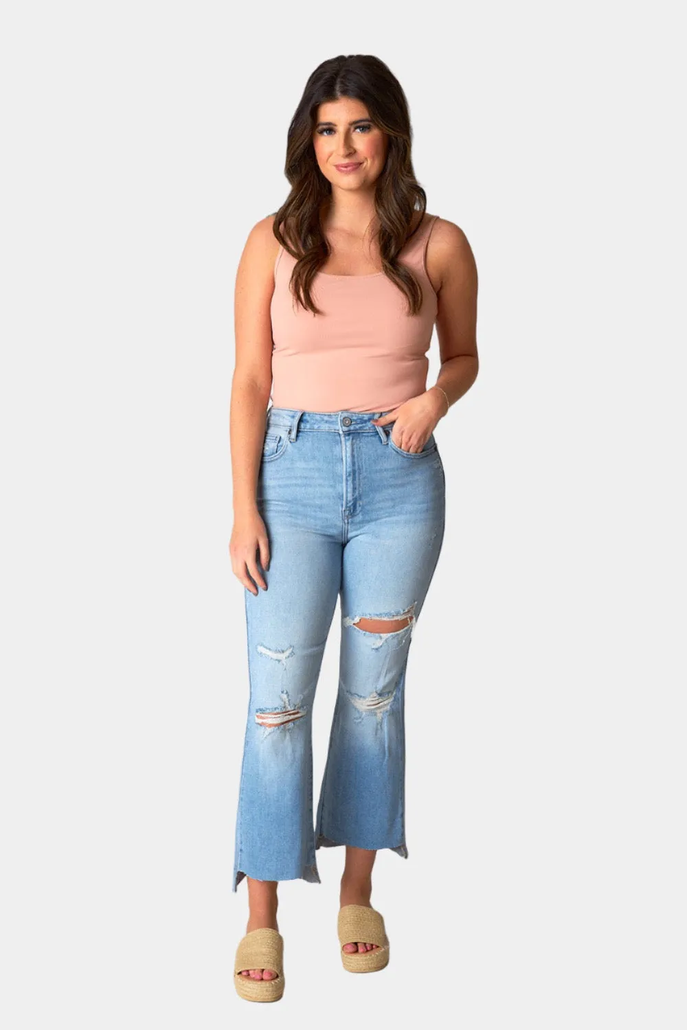Happi High Rise Distressed Jean - Light Blue sold by Buddy Love product image thumbnail 2