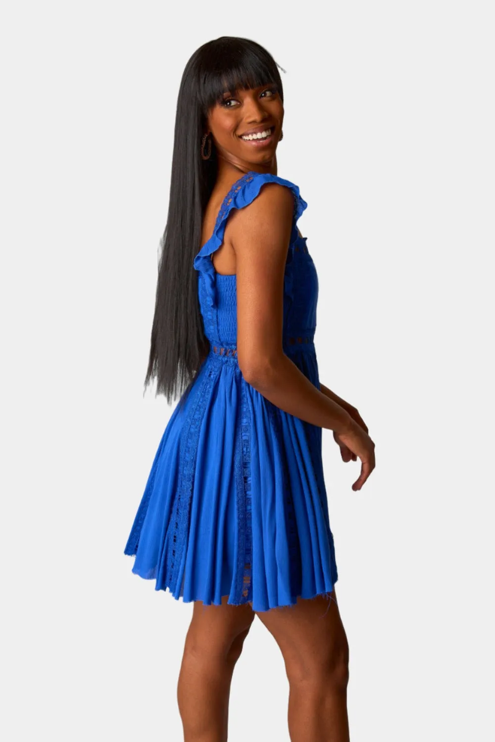 Adams Laced Mini Dress - Royal Blue sold by Buddy Love product image thumbnail 4