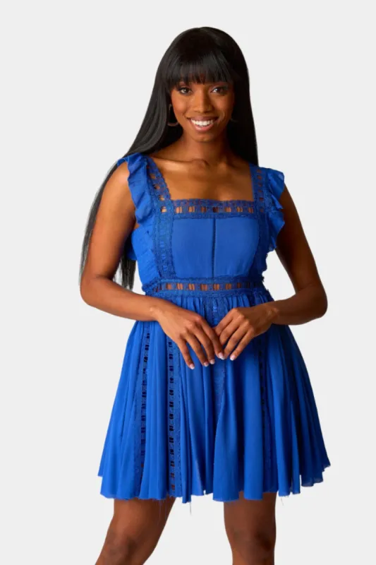 Adams Laced Mini Dress - Royal Blue sold by Buddy Love