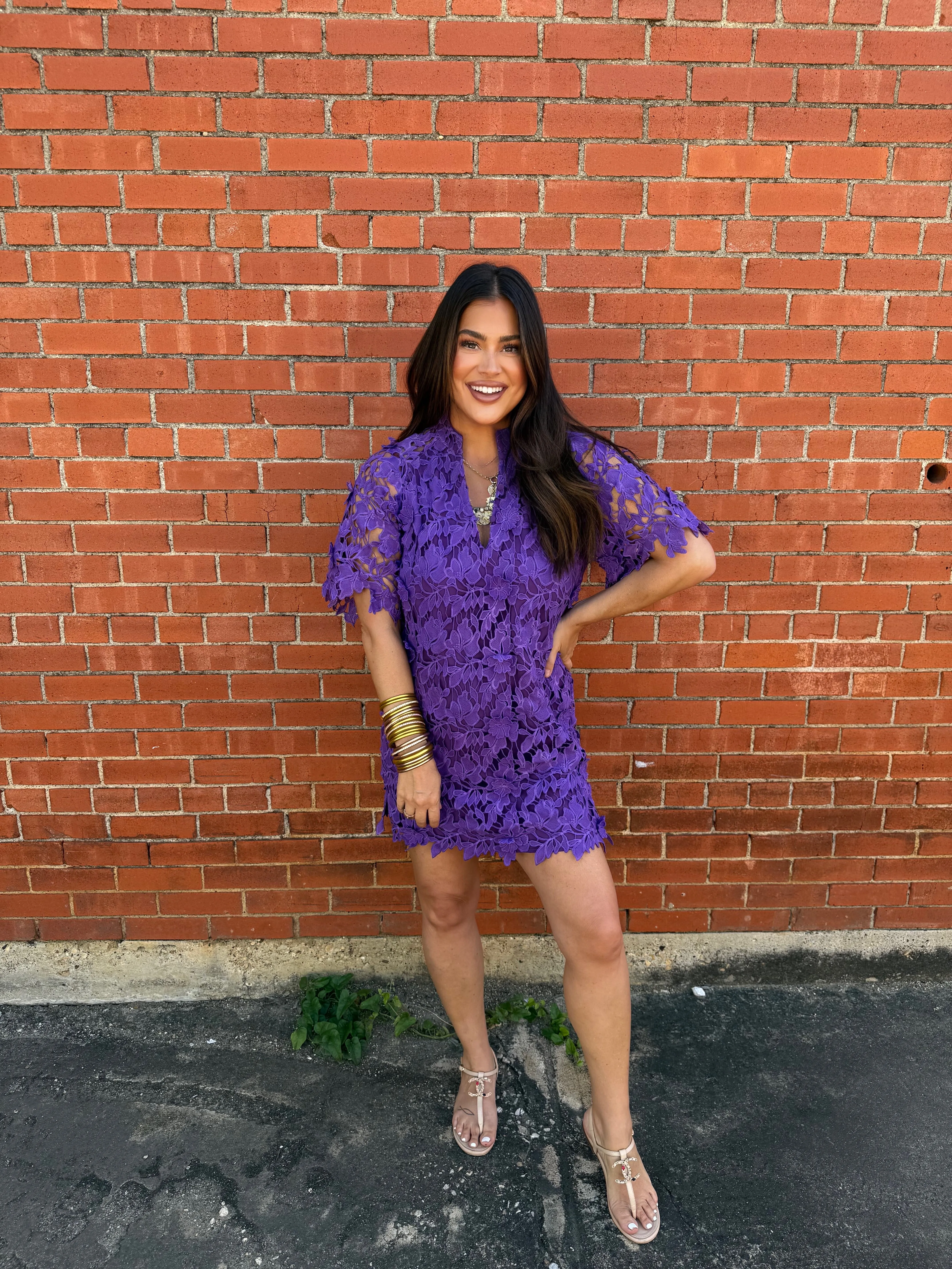 Lulu Short Sleeve Mini Caftan- Plum sold by Buddy Love product image thumbnail 2