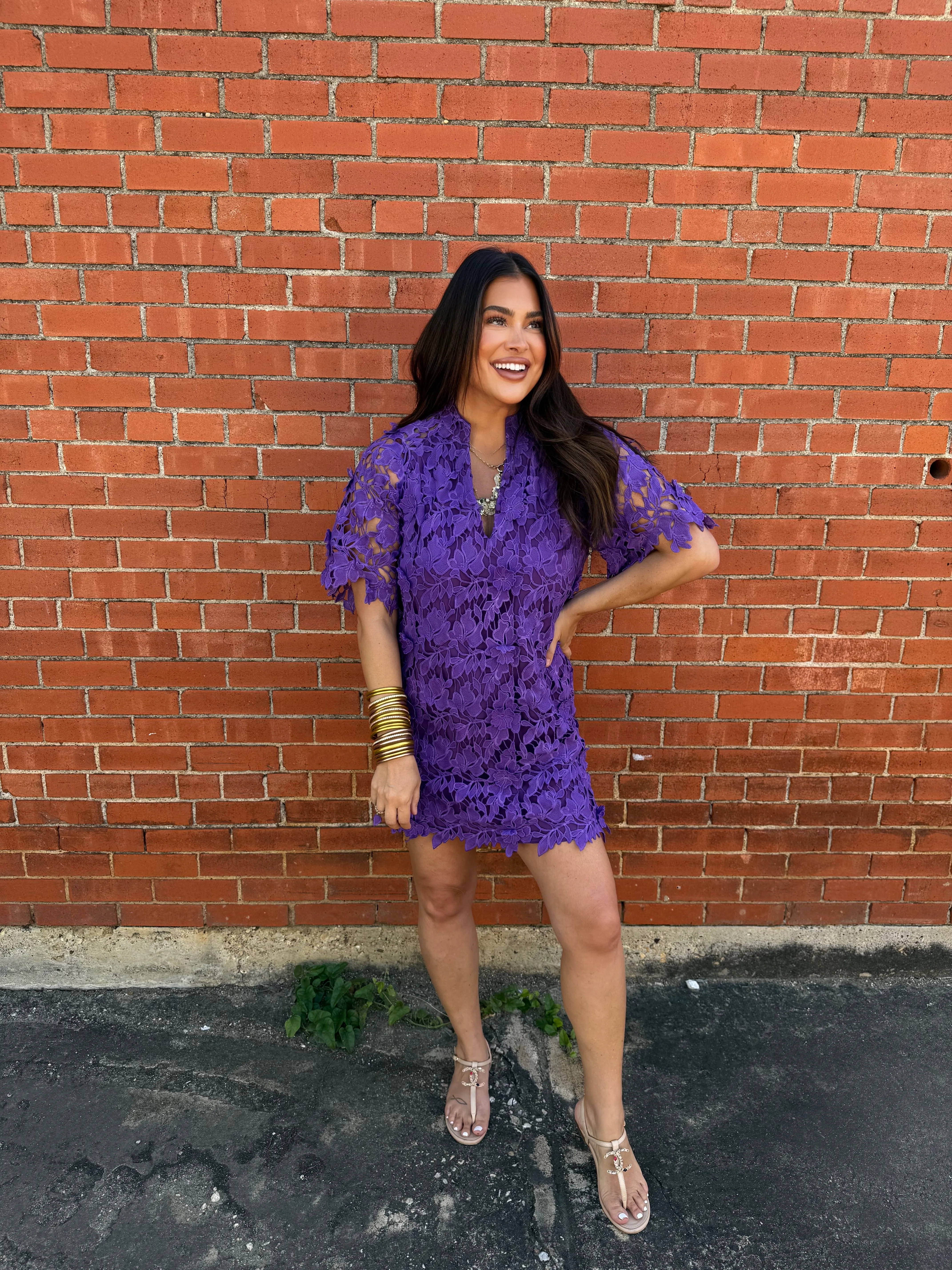 Lulu Short Sleeve Mini Caftan- Plum sold by Buddy Love product image thumbnail 3