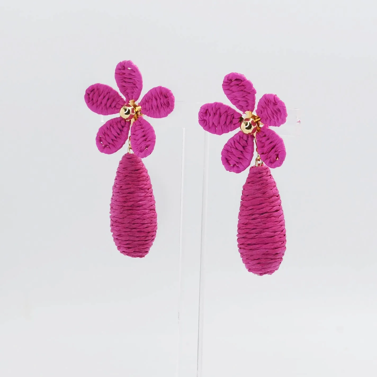 Pink Raffia Flower A42 sold by Buddy Love product image thumbnail 2
