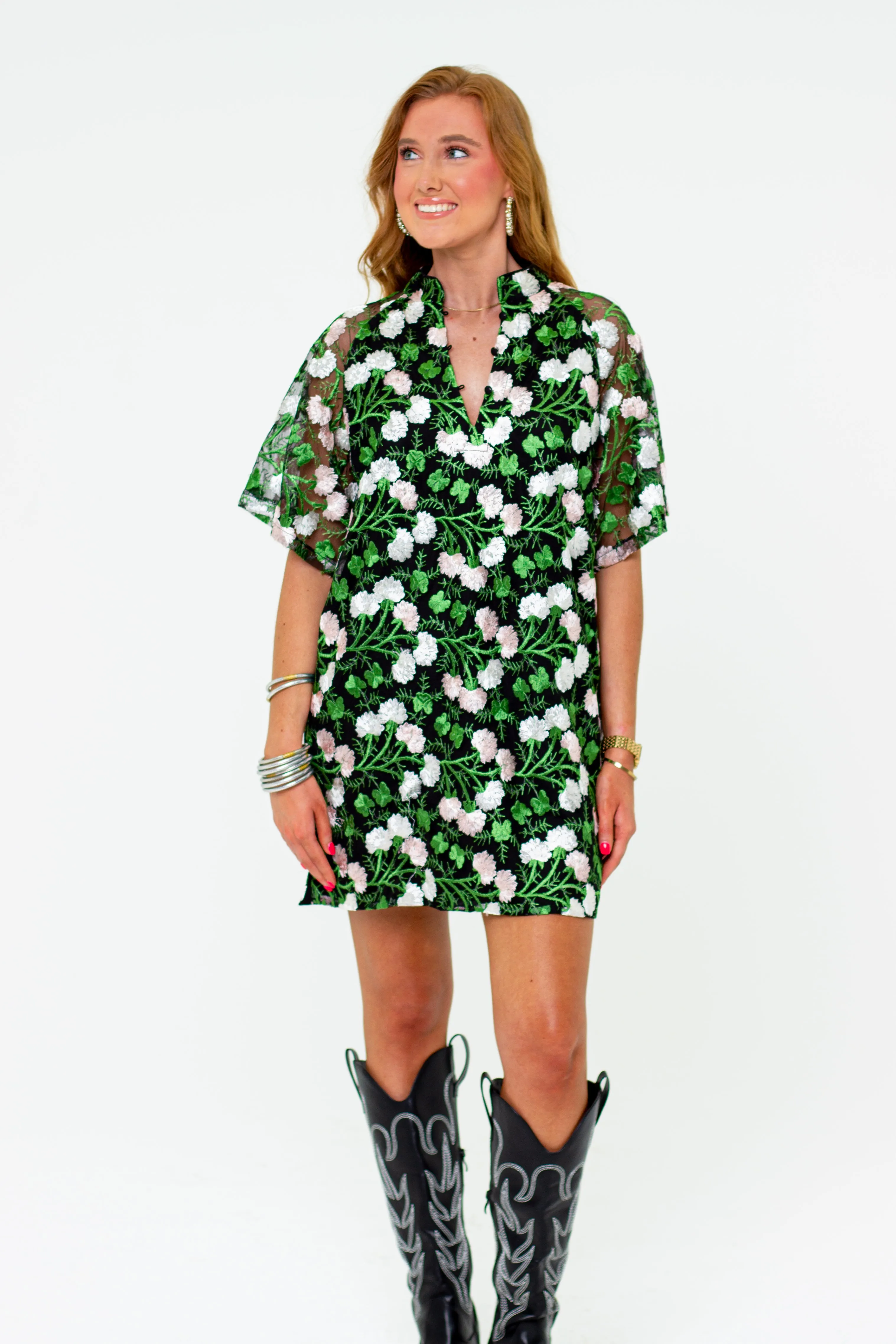Lulu Short Sleeve Mini Caftan- Vine sold by Buddy Love product image thumbnail 5
