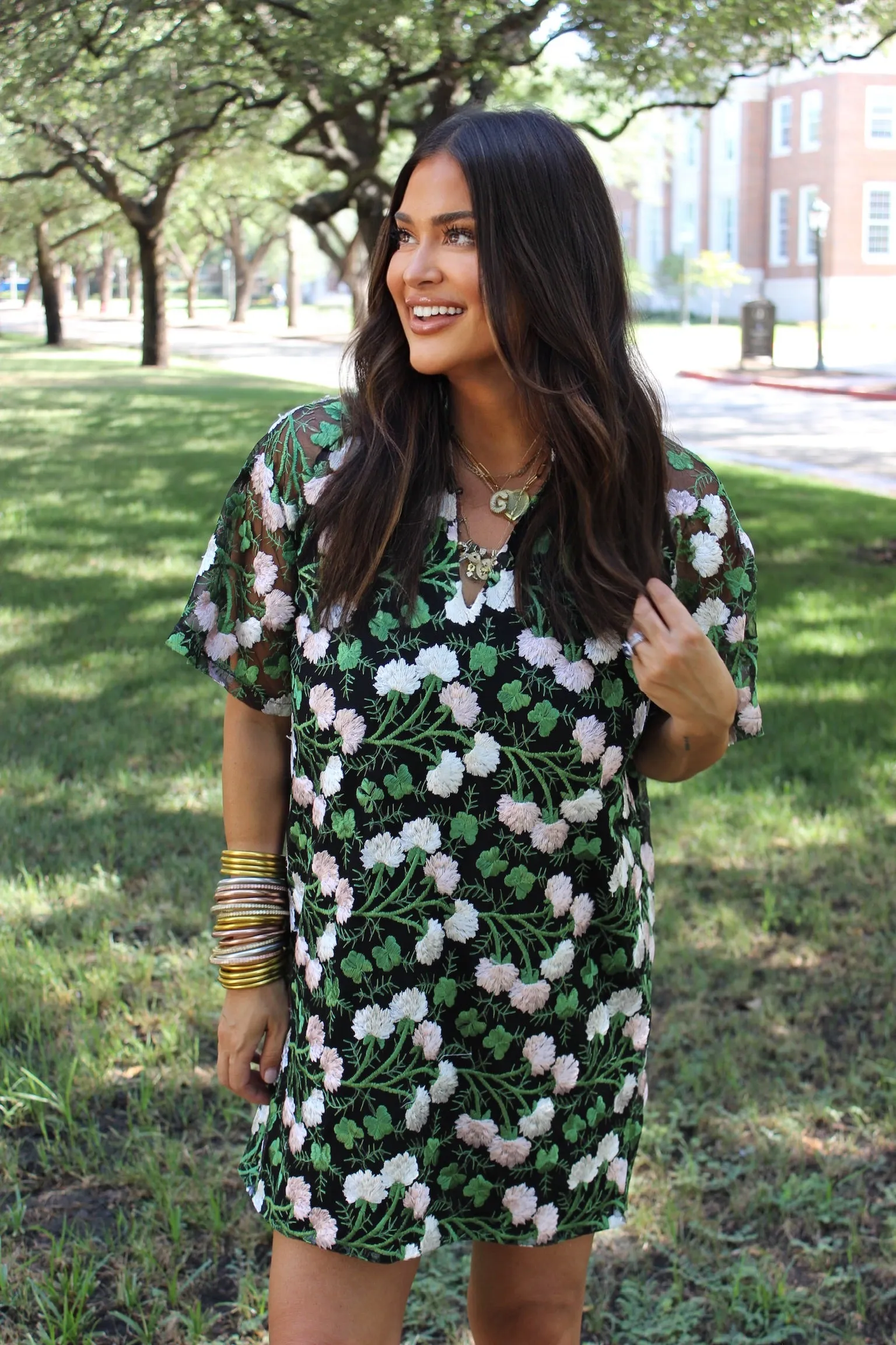 Lulu Short Sleeve Mini Caftan- Vine sold by Buddy Love