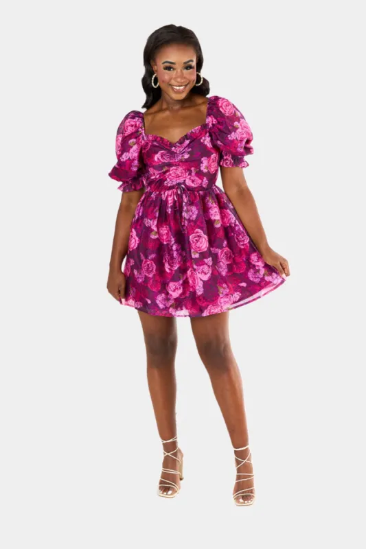 Colby Puff Sleeve Mini Dress - Grape sold by Buddy Love