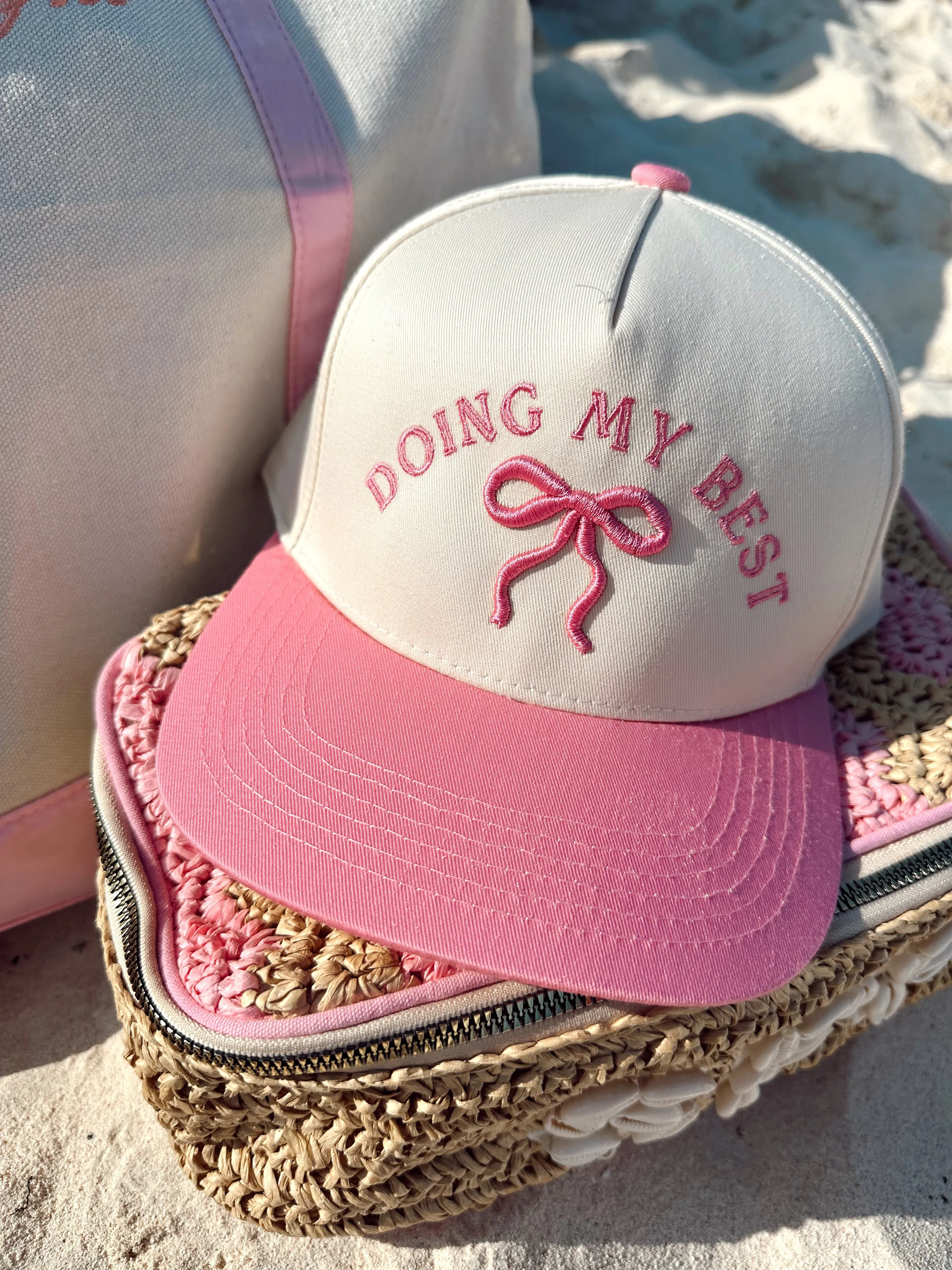 Doing My Best - Pink Vintage Trucker Hat sold by Buddy Love