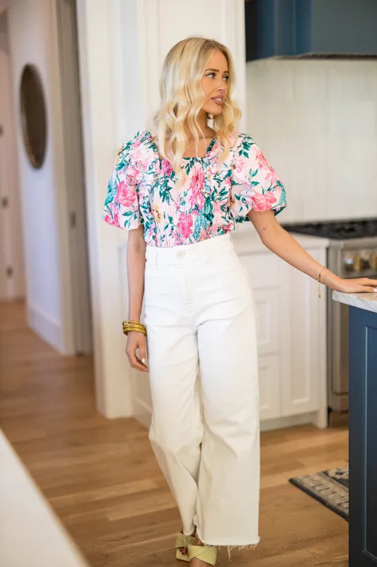 Tandy Puff Sleeve Top - Garden Club sold by Buddy Love