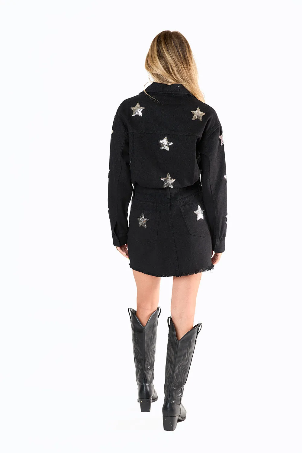 Raelynn Denim Mini Dress - Black sold by Buddy Love product image thumbnail 4