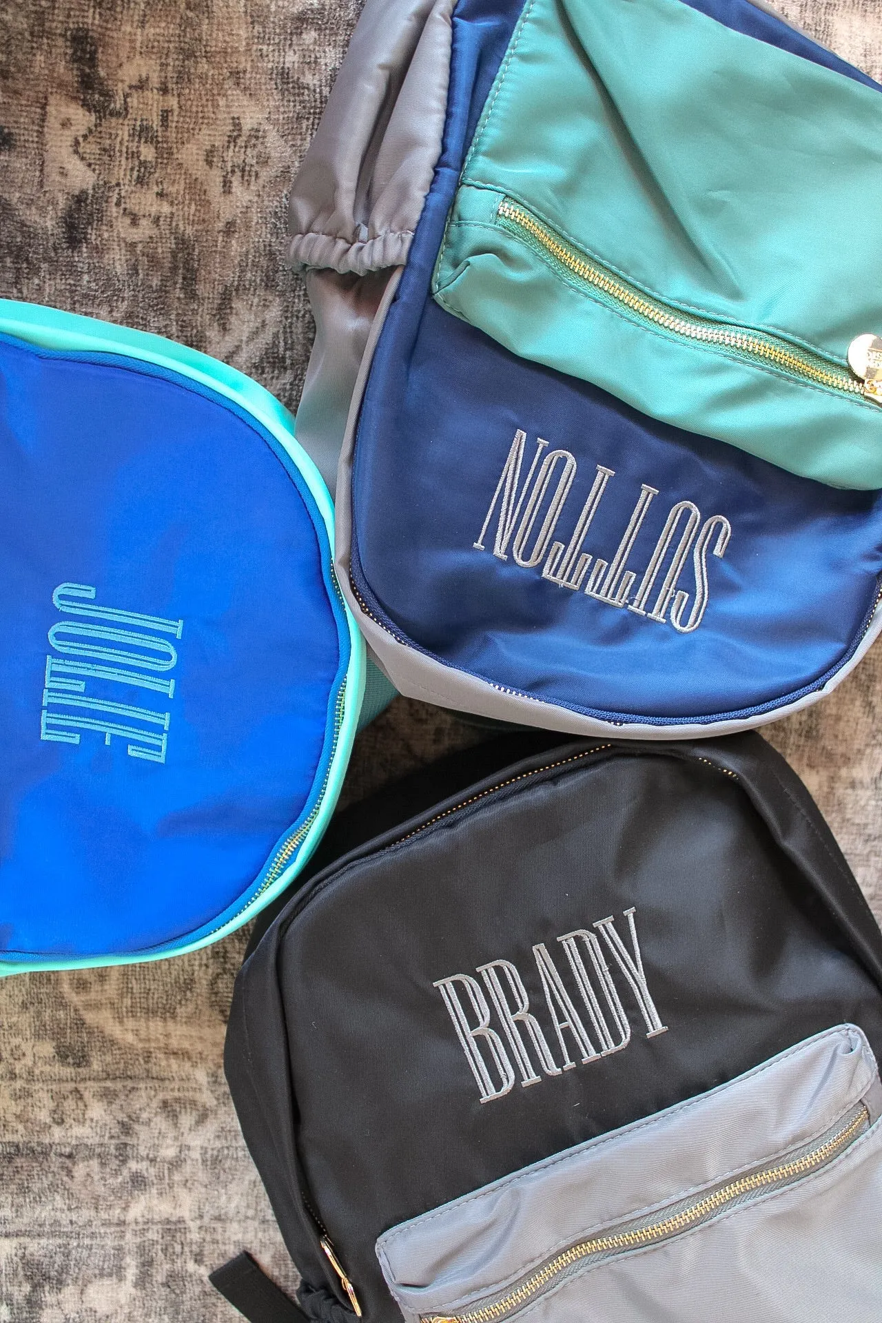 Green, Navy, + Grey Colorblock Backpack sold by Buddy Love product image thumbnail 3