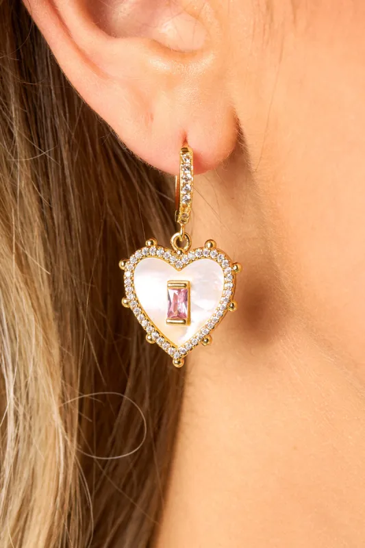 Pearl Huggie Earring  - Pink made by Buddy Love