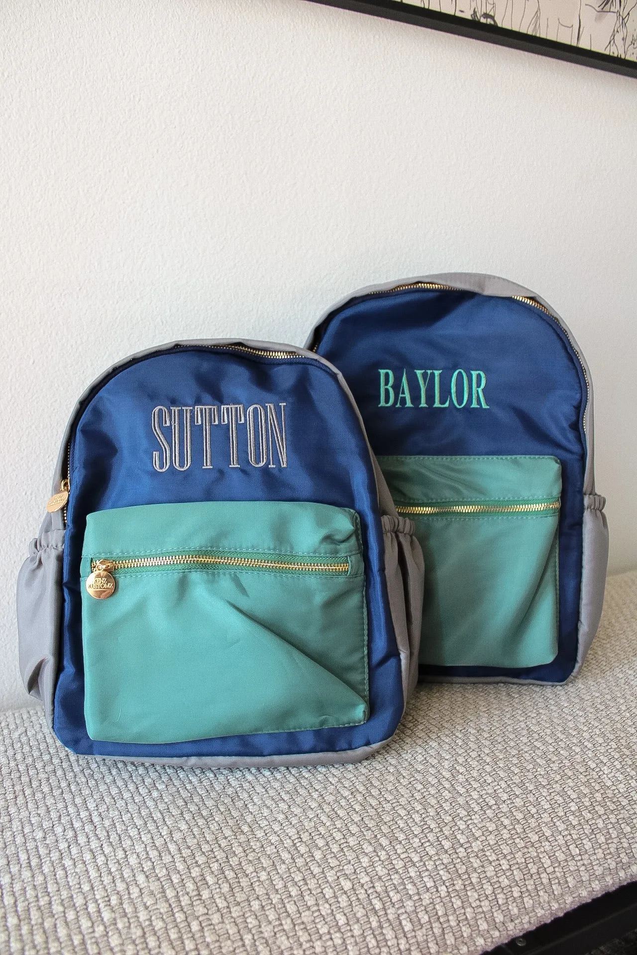Green, Navy, + Grey Colorblock Backpack sold by Buddy Love product image thumbnail 5
