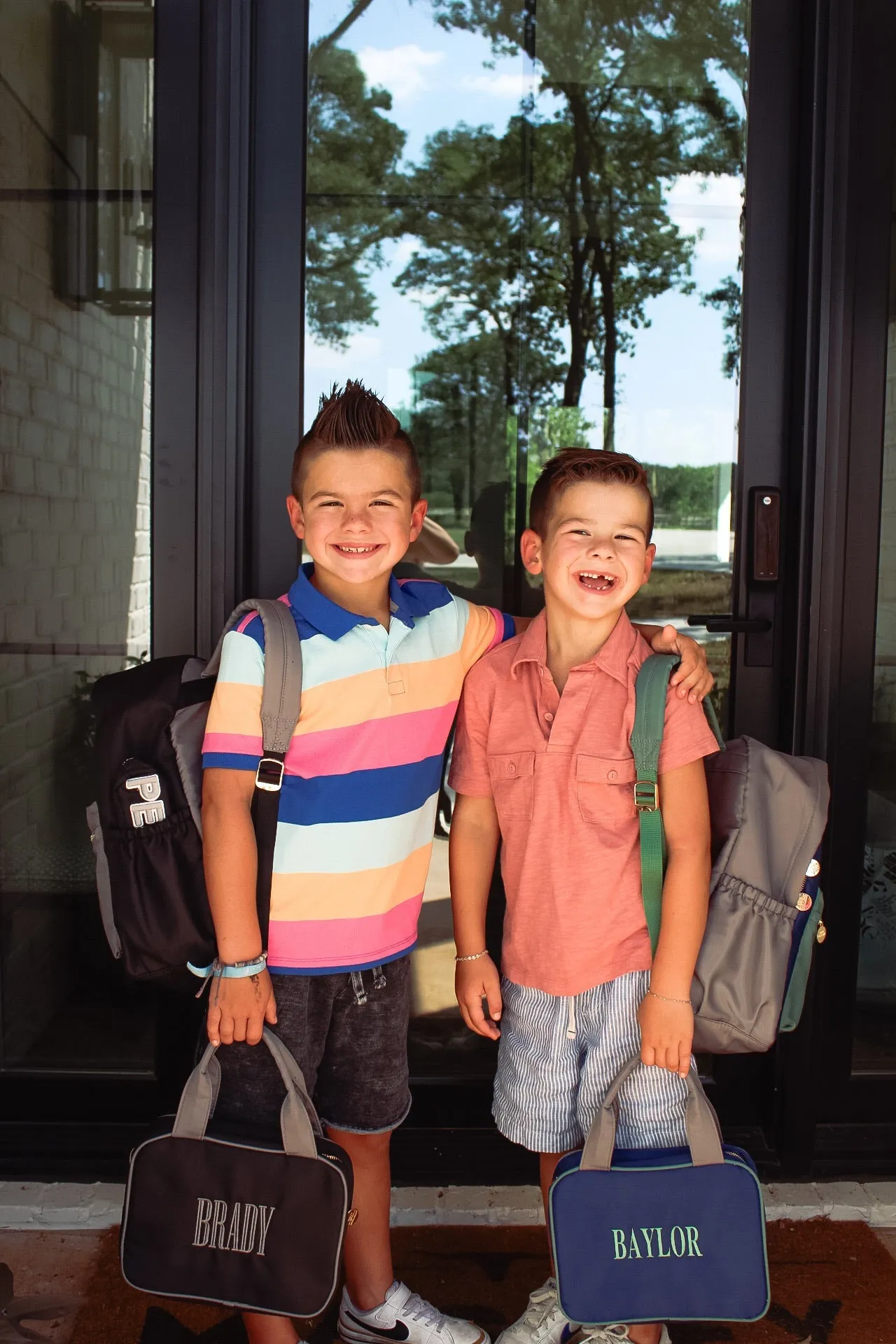 Green, Navy, + Grey Colorblock Backpack sold by Buddy Love product image thumbnail 4