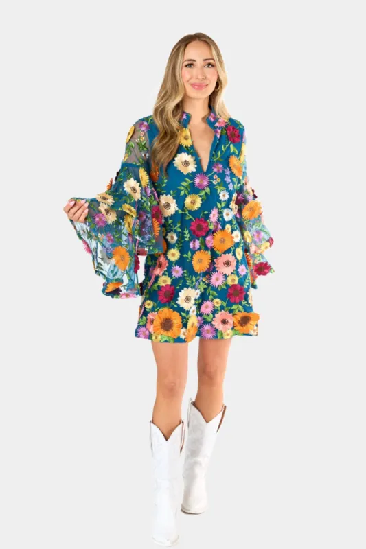 Gayle Long Sleeve Mini Dress - Buckingham sold by Buddy Love