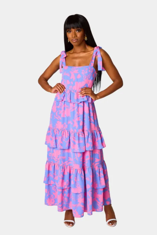 Edie Tie-Shoulder Maxi Dress - Cyprus sold by Buddy Love