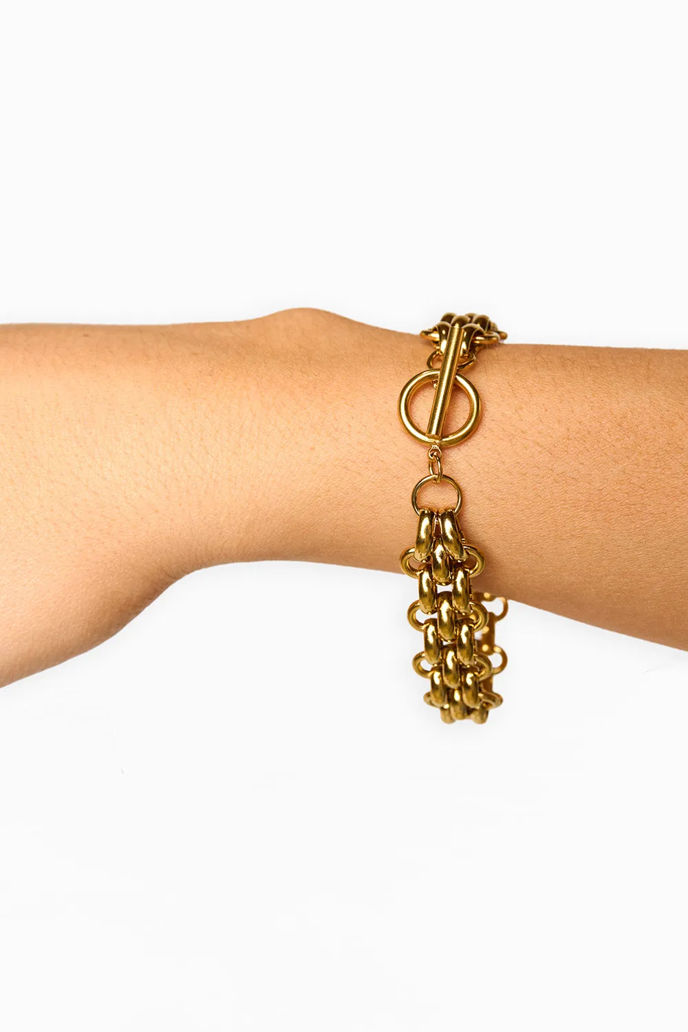 Gold-Plated Toggle Clasp Bracelet sold by Buddy Love product image thumbnail 3