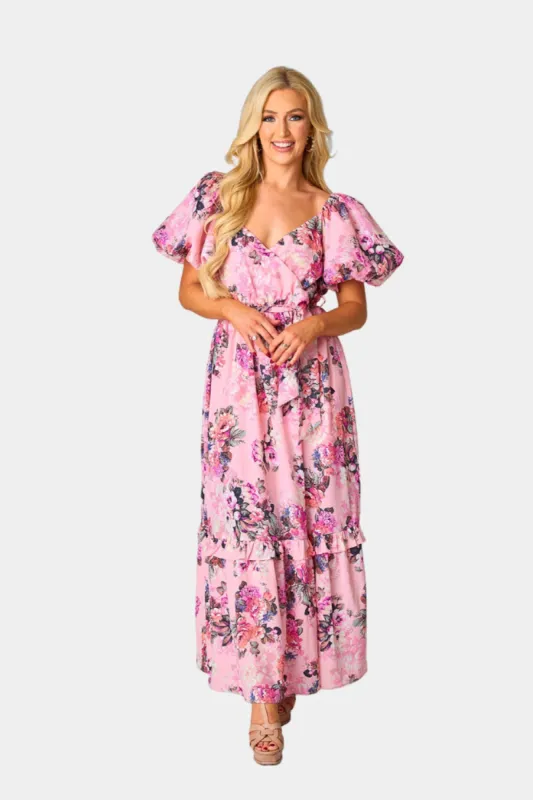 Sydney Puff Sleeve Maxi Dress - Bashful sold by Buddy Love