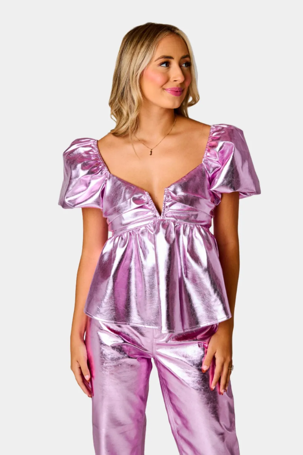 Houston Puff Sleeve Top - Ballet Slipper sold by Buddy Love