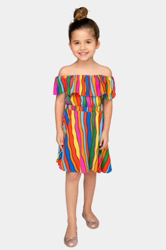 Ainsley Girl's Top and Skirt Set - Rainbow Bright sold by Buddy Love