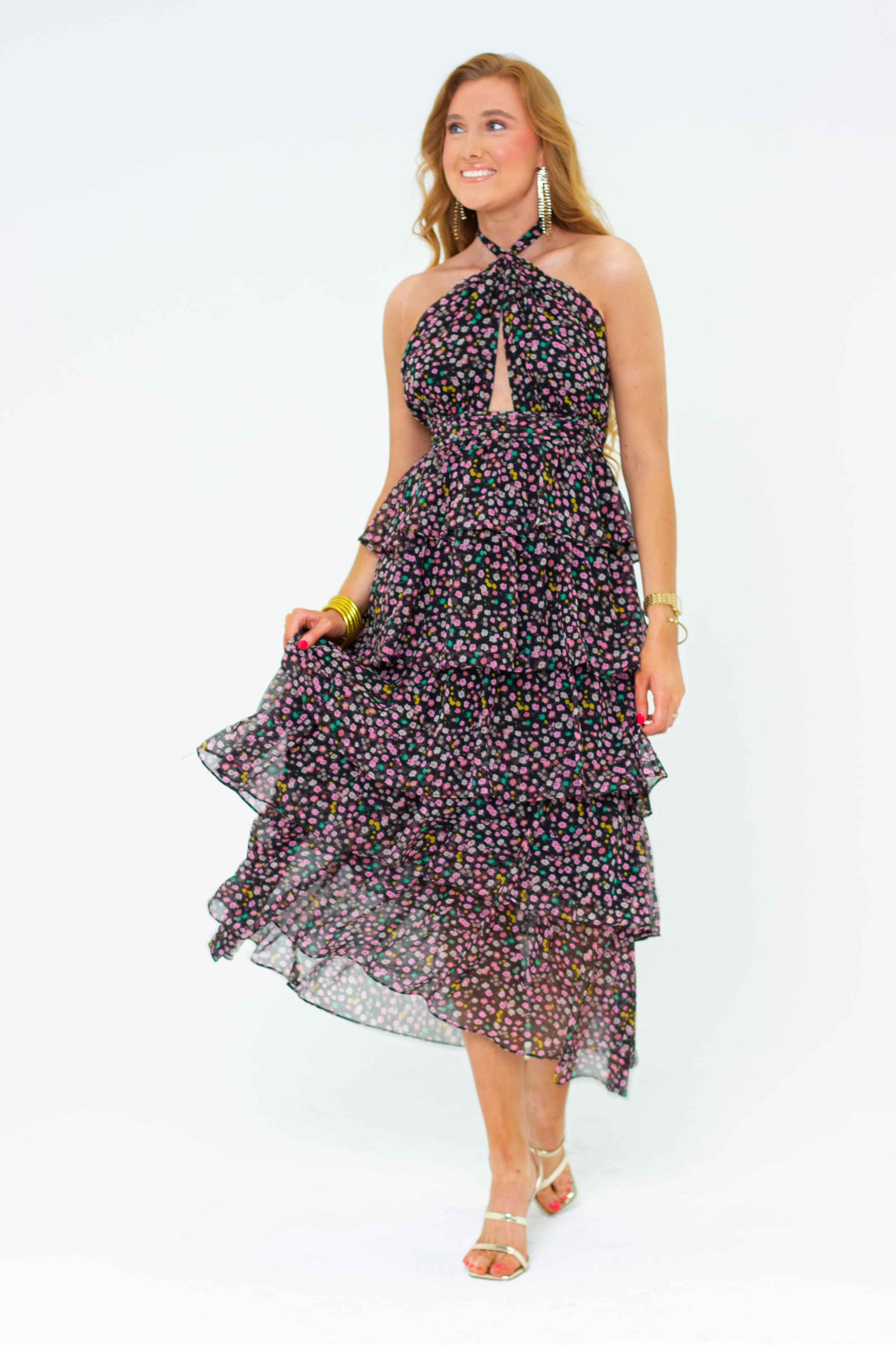 Talia Halter Long Dress - Surreal sold by Buddy Love