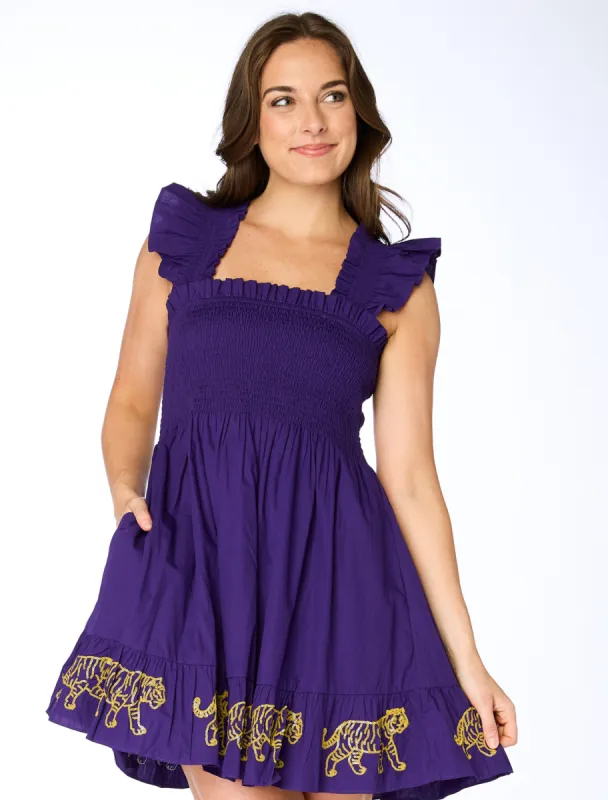 The LSU Tigers Smocked Sequin Dress sold by Buddy Love