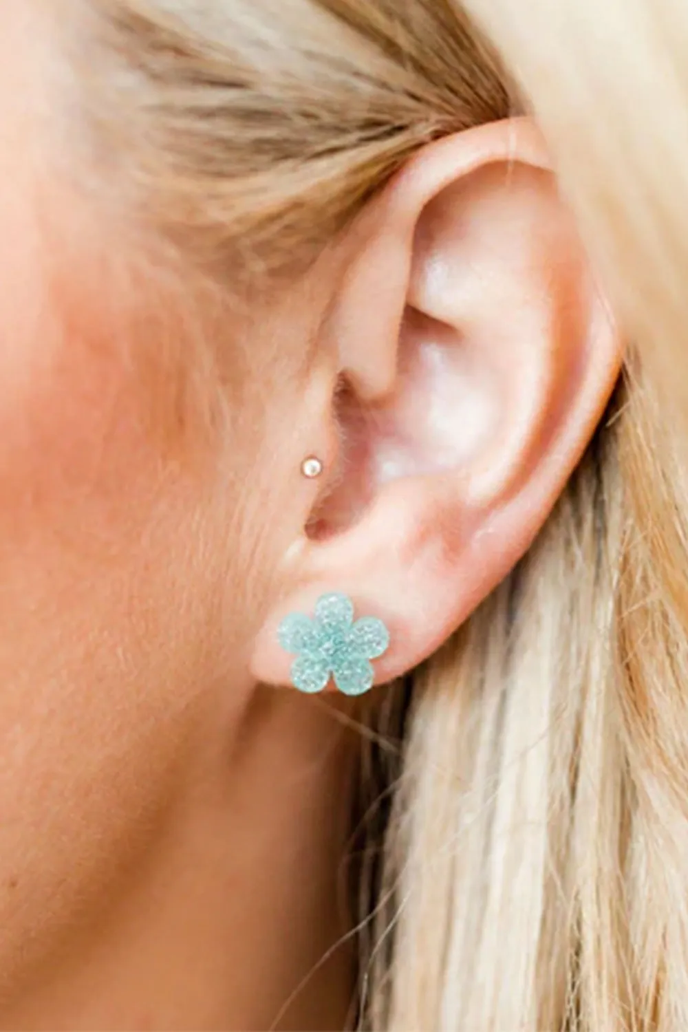 Jenna Glitter Stud Earring - Blue sold by Buddy Love
