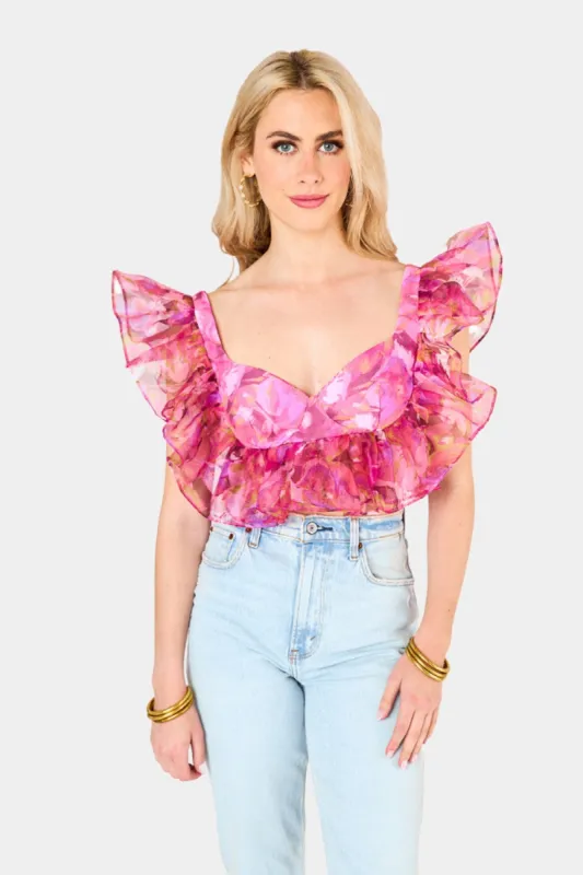 Madeline Ruffle Sleeve Bustier Top - Off To Paradise sold by Buddy Love