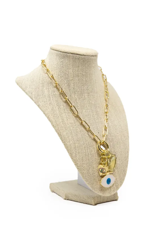 Evil Eye Heart Charming Necklace sold by Buddy Love