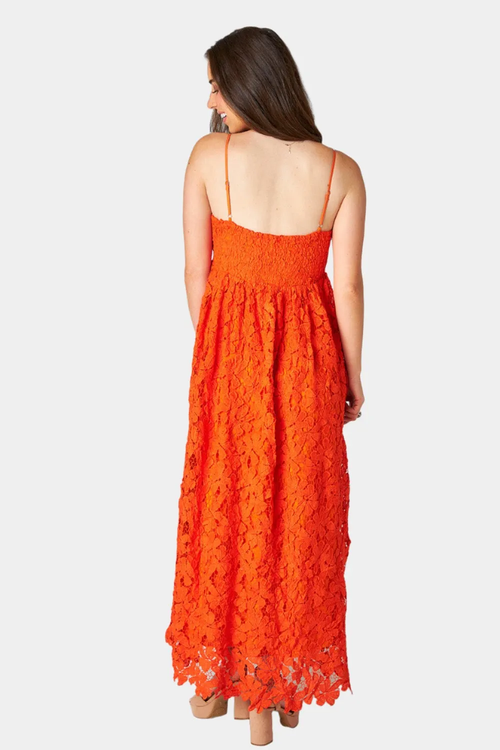 Tiana Lace Midi Dress - Orange sold by Buddy Love product image thumbnail 4