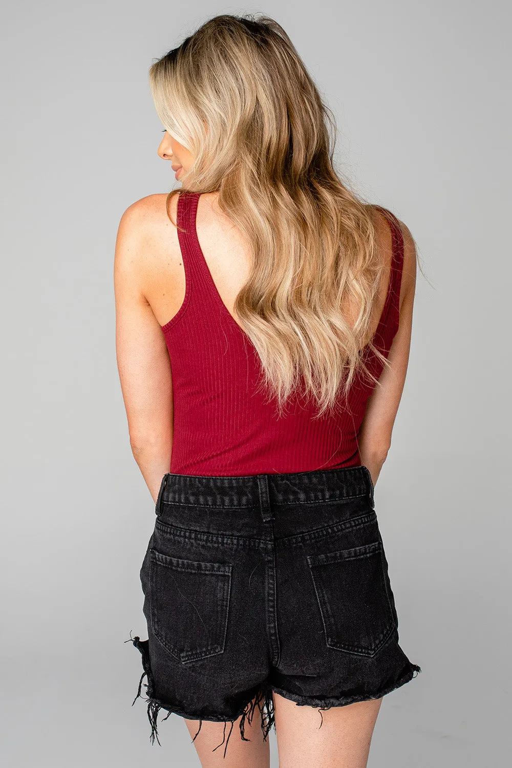 Sammy Scoop Neck Bodysuit - Burgundy sold by Buddy Love product image thumbnail 5