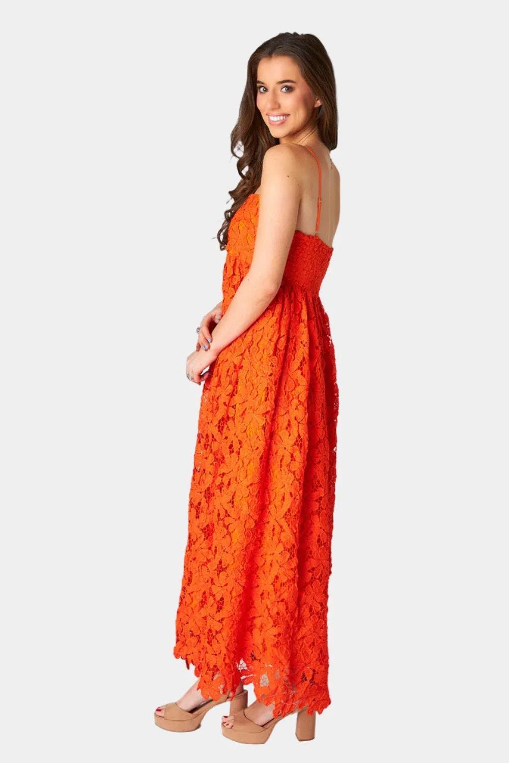 Tiana Lace Midi Dress - Orange sold by Buddy Love product image thumbnail 3