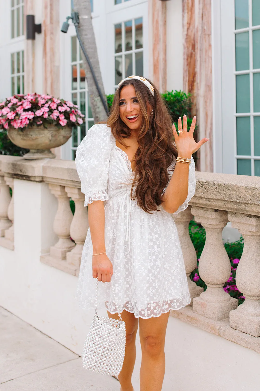 Colby Puff Sleeve Mini Dress - Ivory Eyelet sold by Buddy Love product image thumbnail 3