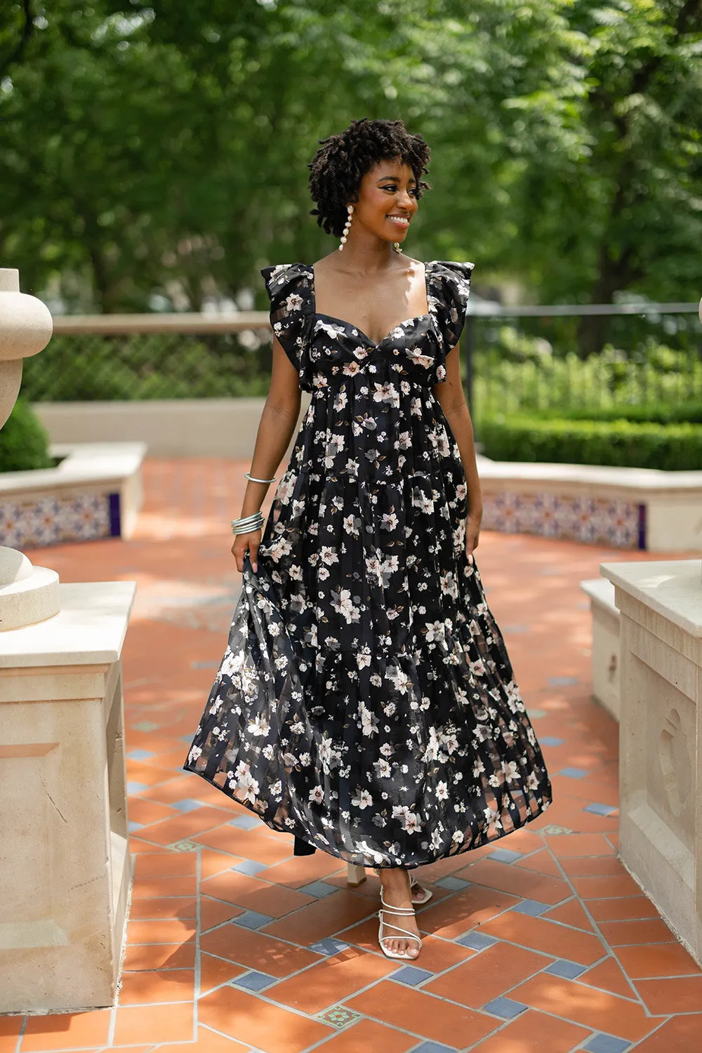 Lilly Sweetheart Neckline Maxi Dress - Flower Basket sold by Buddy Love product image thumbnail 2