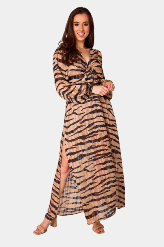 Desirae Long Sleeve Maxi Dress - Stampede sold by Buddy Love