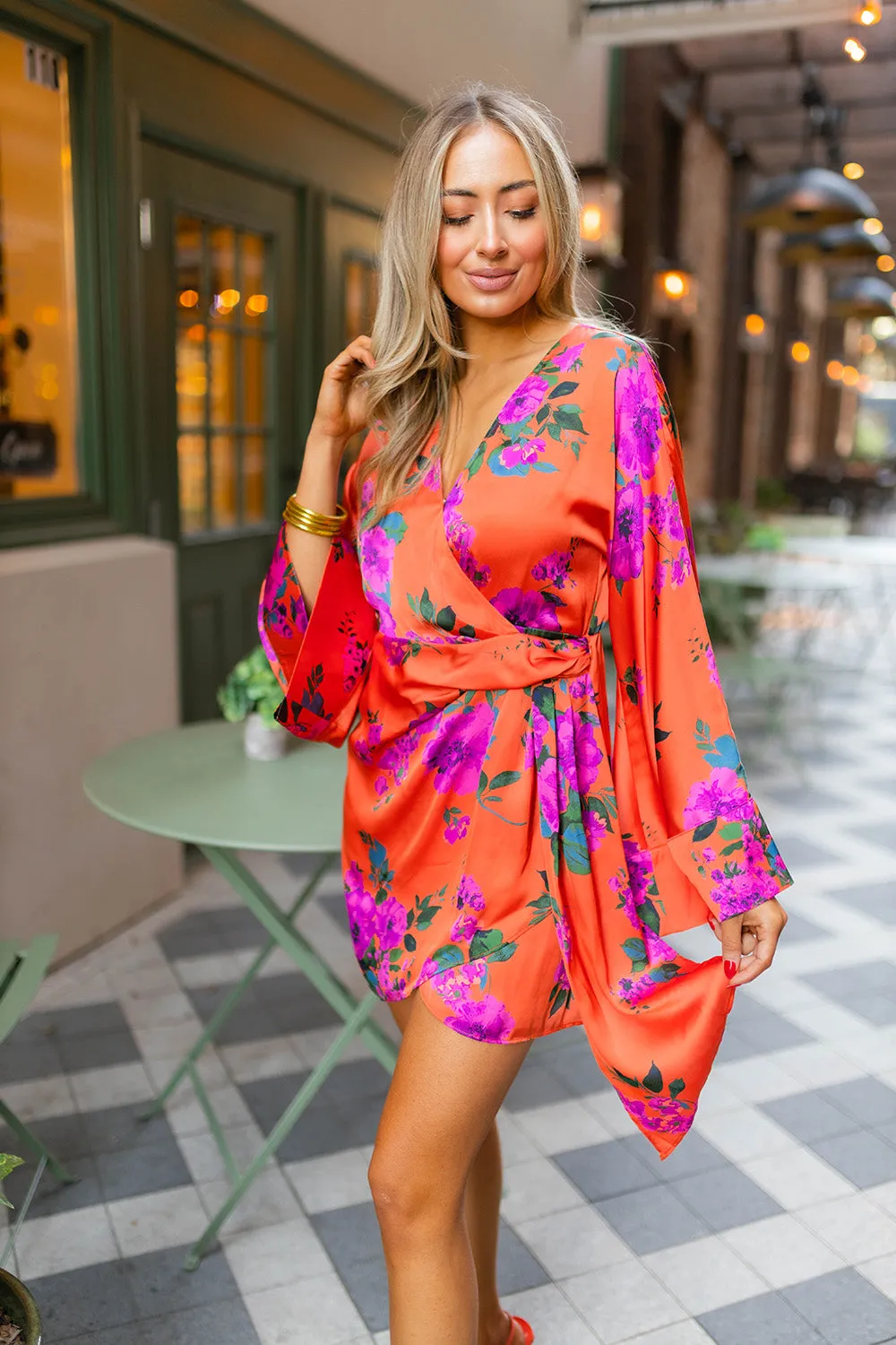 Astrid Wrap Mini Dress - Tuscan Rose sold by Buddy Love product image thumbnail 5